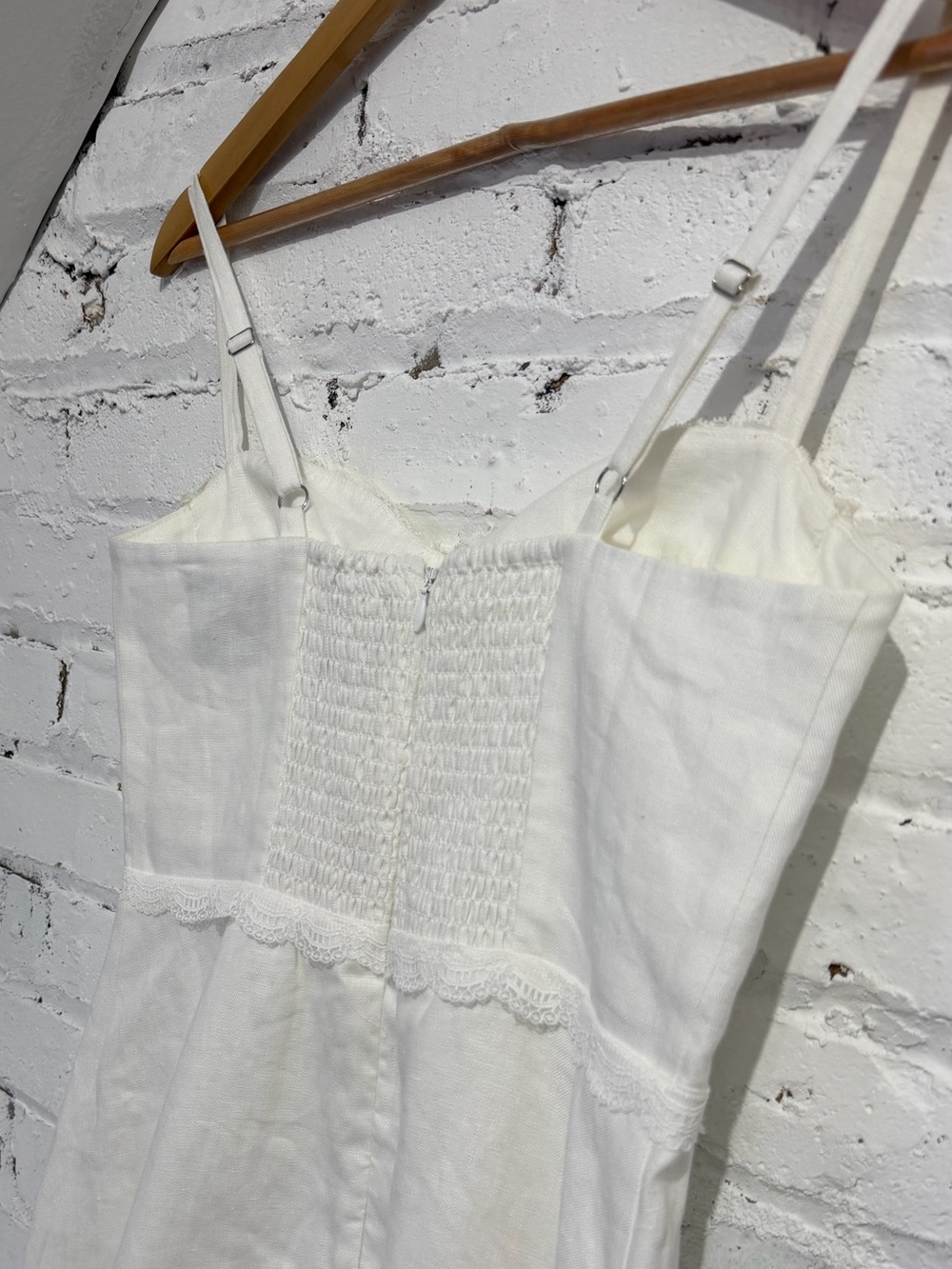 Reformation Arya White Linen Lace Corset Mini Dress Bridal Engagement Size 4 - Picture 13 of 15